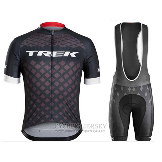 2018 Cycling Jersey Trek Black Short Sleeve and Bib Short